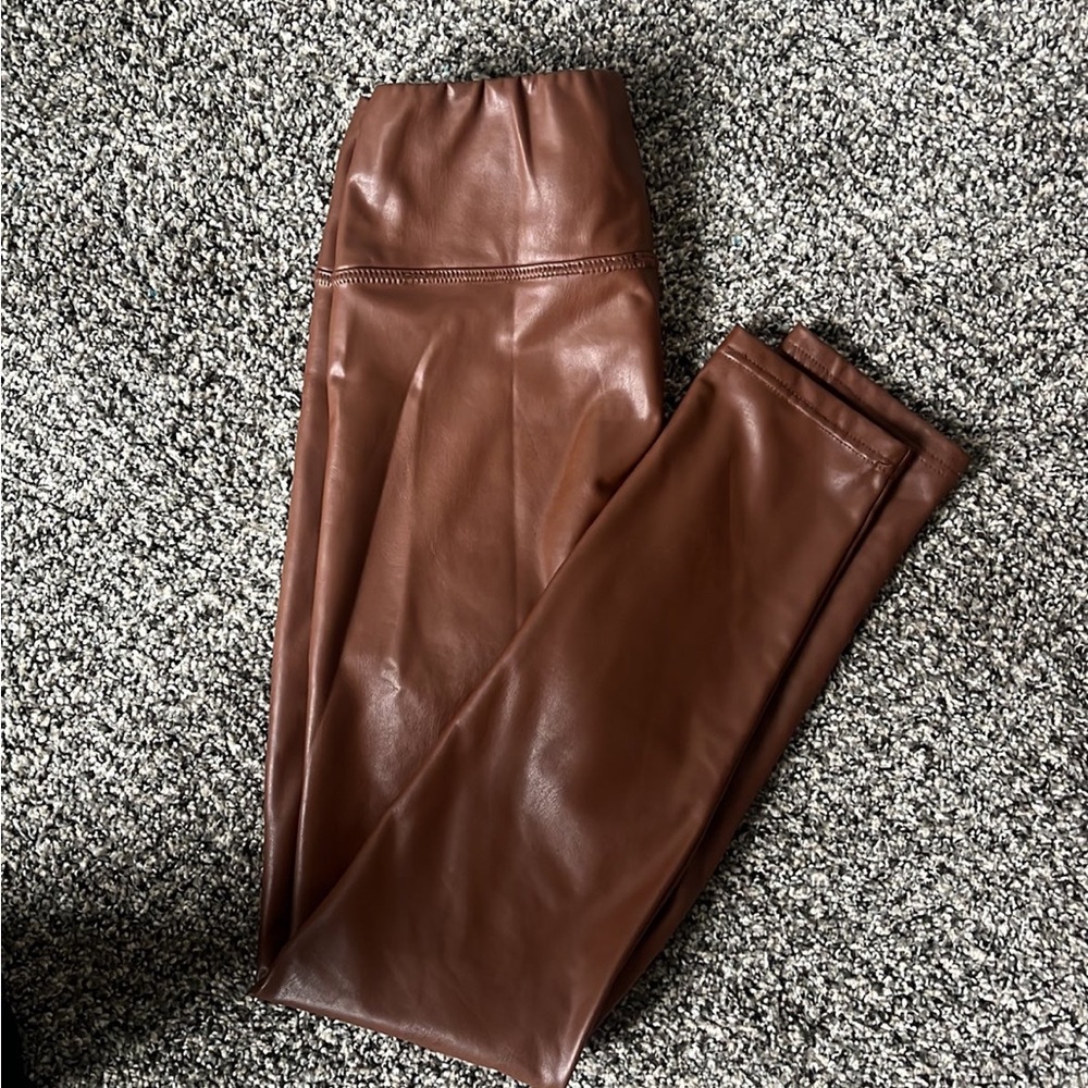 Bagatelle brown faux leather leggings